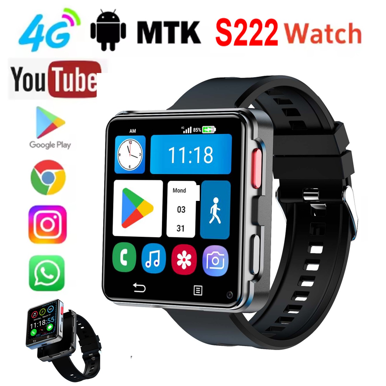 S222 Smart Watch 4G SI-M Card  - Smart Watch recension och pris